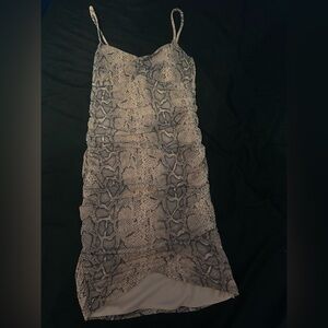 Dusty pink snake skin mini dress
